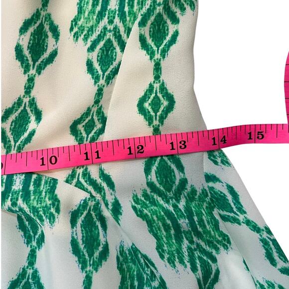 Aqua Dress Wns Sz M Spaghetti Straps MIdi Green White Geometric Summer Party - Picture 9 of 10